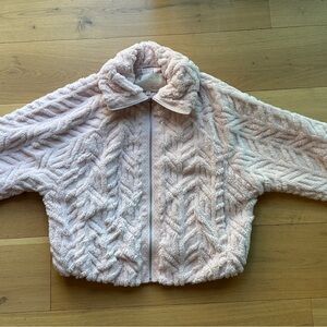 NWT Anthropologie Pilcro Textured Faux Fur Jacket – Medium – Light Pink